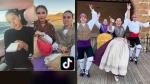 Imágenes de los vídeos publicados por el grupo de jota zaragozano 'Estampa Baturra' en TikTok.
