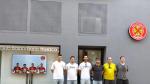 Malo, Adriá Pérez, Arguillas, Carmona y los técnicos Nolasco y Fernando Pérez, en la inauguración de la nueva oficina del Bada.