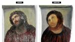 Antes y después del cuadro dañado