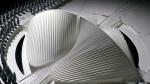 La maqueta en madera, polietileno y metal del proyecto de la Universidad romana de Tor Vergata, realizada por el arquitecto Santiago Calatrava