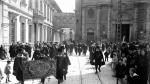 Semana Santa en Zaragoza en 1930. Procesión del Domingo de Ramos.