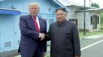 U.S. President Donald Trump meets with North Korean leader Kim Jong Un at the demilitarised zone (DMZ) separating the two Koreas, in Panmunjom, South Korea, in this still image from video taken June 30, 2019. U.S. Network Pool/via REUTERS TV UNITED STATES OUT. NO COMMERCIAL OR EDITORIAL SALES IN UNITED STATES. BROADCAST: NO USE USA. US DIGITAL CUSTOMERS: NO USE USA. NON US DIGITAL CUSTOMERS: NO USE IN BROADCASTS. NO USE BY AUSTRALIA BROADCASTERS. [[[REUTERS VOCENTO]]] NORTHKOREA-USA/SOUTHKOREA