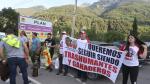 Protesta de los ganaderos de Sobrarbe durante la visita del consejero Olona a Plan la semana pasada.