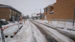 Una calle céntrica de Cariñena, esta mañana cuando no había casi circulación por la nevada.
