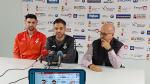 De izquierda a derecha, Pablo Bugallo, Carlos Ranera y Miguel Rivera, en la rueda de prensa previa a la Copa del Rey de voleibol.