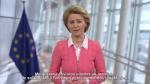 La presidenta de la Comisión Europea, Ursula von der Leyen, manda un mensaje de ánimo a los españoles a los que envía su " apoyo" y su "ánimo a todos los que estáis sufriendo esta terrible crisis. No estáis solos".