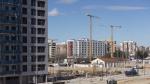 Construcción de nuevas viviendas en un bloque de pisos de la calle del Marqués de la Cadena de la capital aragonesa, el pasado año.