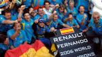 Alonso, cuando se proclamó campeón mundial de Fórmula Uno por segundo año consecutivo con Renault