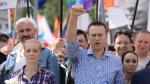 El opositor ruso Alexei Navalni durante una manifestación en Moscú.