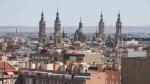 Vistas de la ciudad de Zaragoza con la basílica del Pilar al fondo