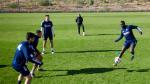 Un momento del entrenamiento del Deportivo Aragón el pasado jueves.