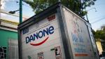 FILE PHOTO: A company logo of the French food group Danone is pictured on a truck in Mexico City