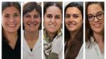 Las cinco premiadas: Clara Cuesta, María Retuerto, Jezabel Curbelo, Sonia Ruiz Raga. y Judith Birkenfeld.