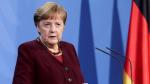 German Chancellor Angela Merkel addresses the media during a news conference, in Berlin