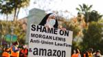 Protesta en apoyo a los esfuerzos de sindicalización de los trabajadores de Alabama Amazon