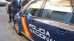 Patrulla de la Policía Nacional en las calles de Teruel.