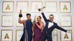 Jaime Baksht, Carlos Cortes, Phillip Bladh, and Michelle Couttolenc, accept the Oscar for Sound during the live ABC Telecast of The 93rd Oscars in Los Angeles, California, U.S., April 25, 2021. Todd Wawrychuk/A.M.P.A.S./Handout via REUTERS ATTENTION EDITORS. THIS IMAGE HAS BEEN SUPPLIED BY A THIRD PARTY. NO MARKETING OR ADVERTISING IS PERMITTED WITHOUT THE PRIOR CONSENT OF A.M.P.A.S AND MUST BE DISTRIBUTED AS SUCH. MANDATORY CREDIT. NO RESALES. NO ARCHIVES[[[REUTERS VOCENTO]]] AWARDS-OSCARS/