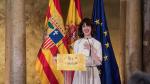 La escritora Irene Vallejo, Premio Aragón 2021, en el acto institucional del Día de Aragón