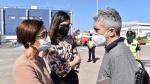 Fernando Grande-Marlaska (c), conversa con la directora general de la Guardia Civil, María Gámez (d), en presencia de la delegada del Gobierno en Melilla, Sabrina Moh Abdelkader,