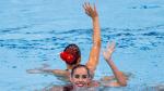 El equipo de natación sincronizada de España ejecuta su ejercicio de rutina técnica durante los Juegos Olímpicos Tokio 2020