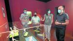Antonio Barrachina, Felipe Moreno, Lola Ranera y Jorge Pardo, ayer, en la Escuela Museo del Origami.