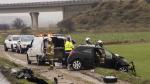 Accidente con tres víctimas mortales en la N-II a la altura de Osera de Ebro