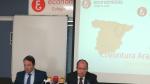 Los economistas José María García y Javier Nieto en la presentación de la encuesta 'Coyuntura Aragón 20212`presentada por el Colegio de Economistas de Aragón