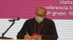 El cardenal presidente de la Conferencia Episcopal Española, Juan José Omella, en rueda de prensa tras reunirse con el Papa en Roma.