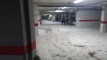 Un torrente de granizo inundó un garaje en Andorra durante la tormenta