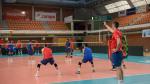 La Selección Española de voleibol en el entrenamiento previo al encuentro con Eslovaquia.