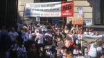 Manifestación de la plataforma 'La Fueva no se vende' en Zaragoza el pasado mes de marzo contra los macroparques solares.