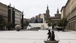 Imagen de la plaza del Pilar de Zaragoza en verano de 2022.