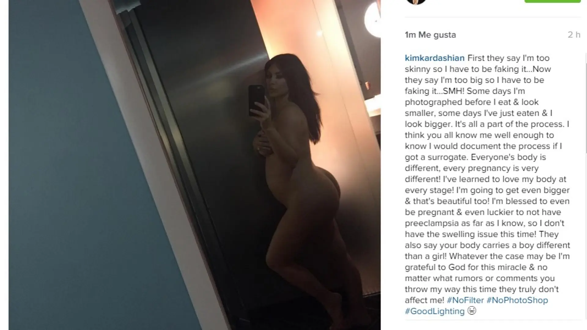 Kim Kardashian se desnuda para demostrar que está embaraza | Noticias de  Sociedad en Heraldo.es