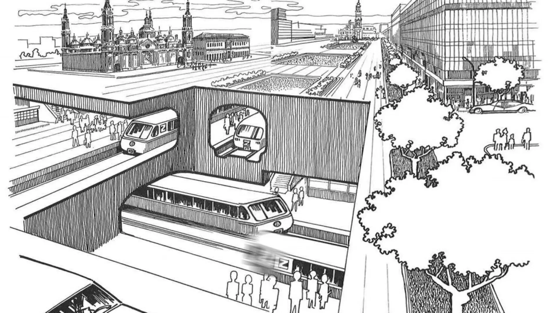 Dos líneas de metro bajo la plaza del Pilar y otras Zaragozas que nunca  fueron | Noticias de Zaragoza en Heraldo.es