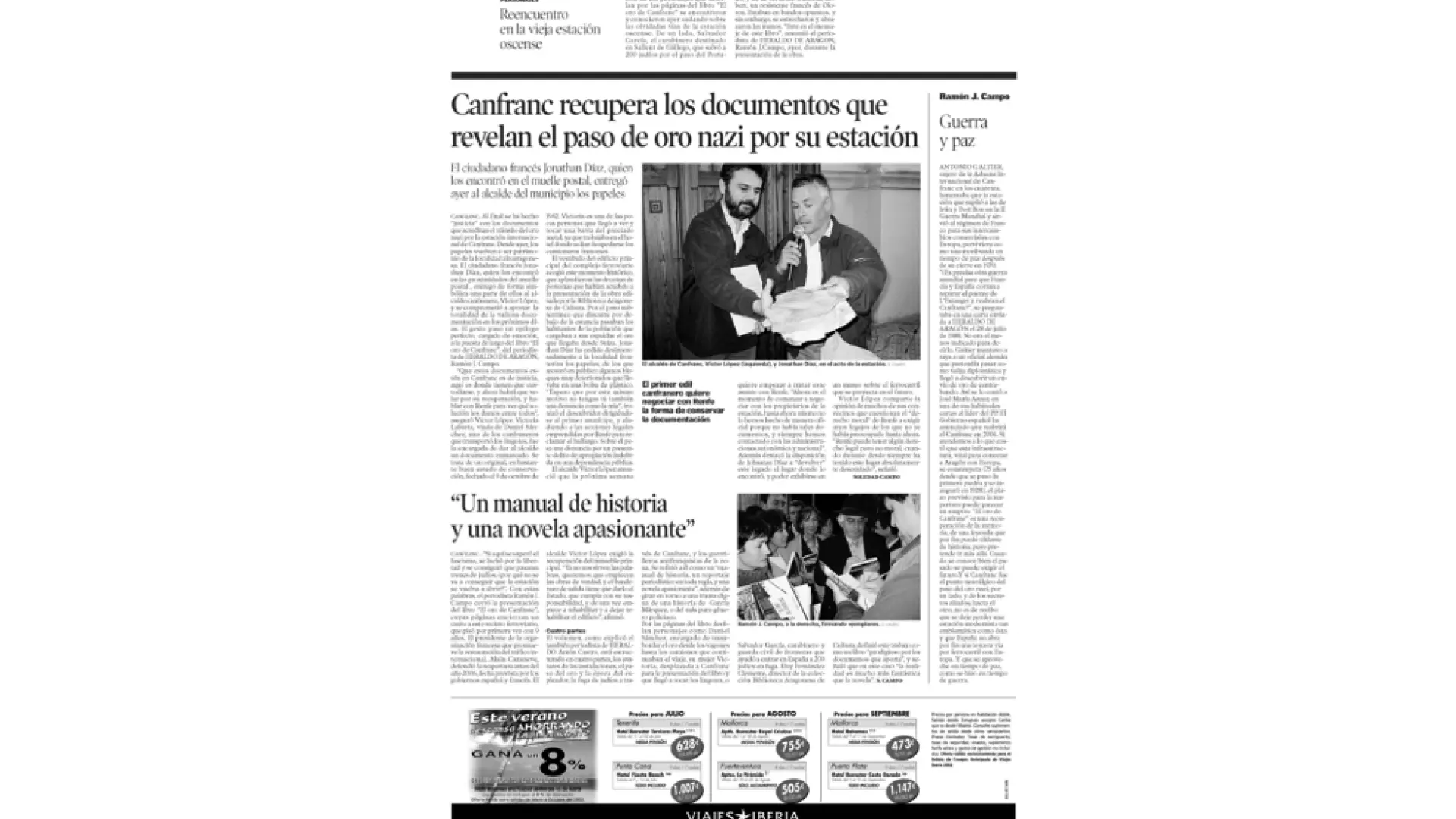 Noticia de Heraldo publicada el 28 de abril de 2002