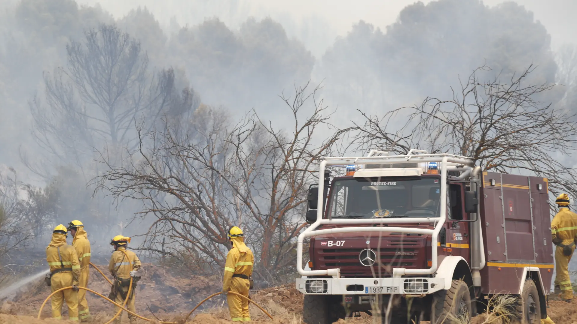 Incendio forestal en Ateca