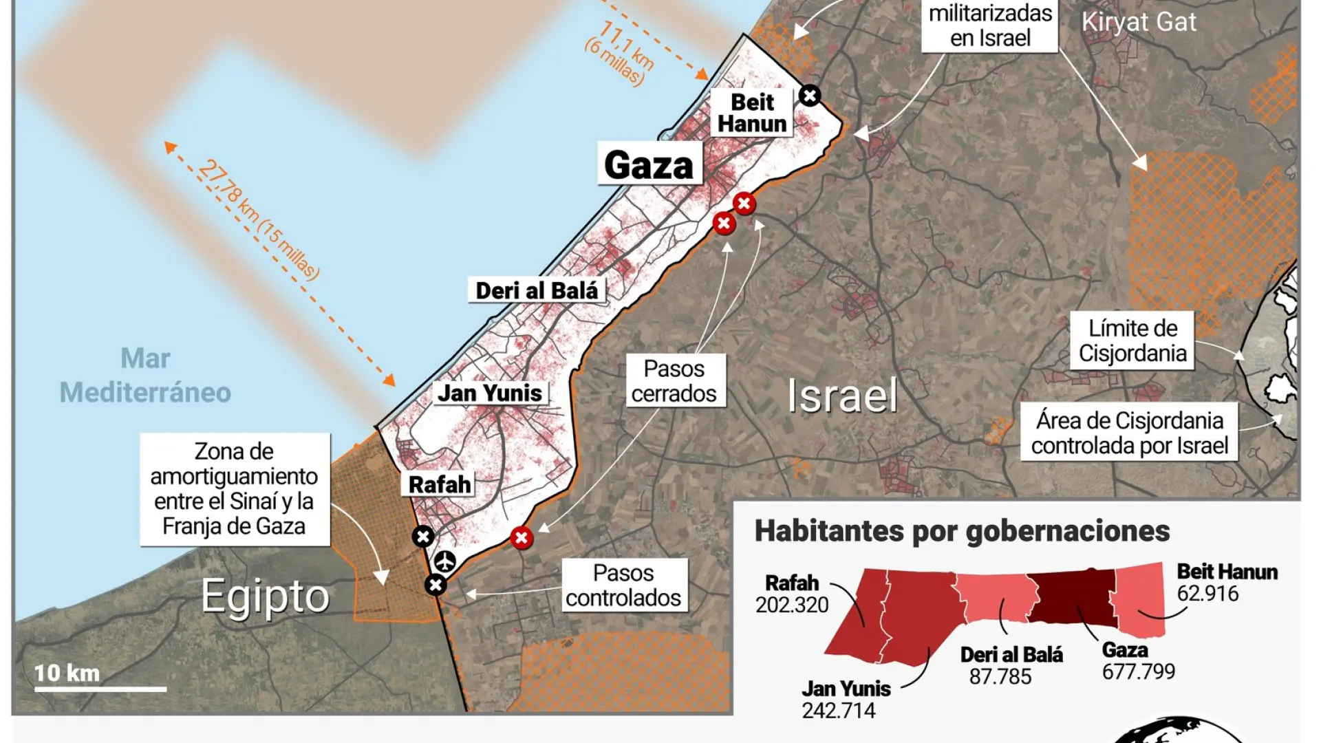 Dónde Está Gaza, El Mapa De La Franja Y Zonas Clave Del Conflicto Entre ...