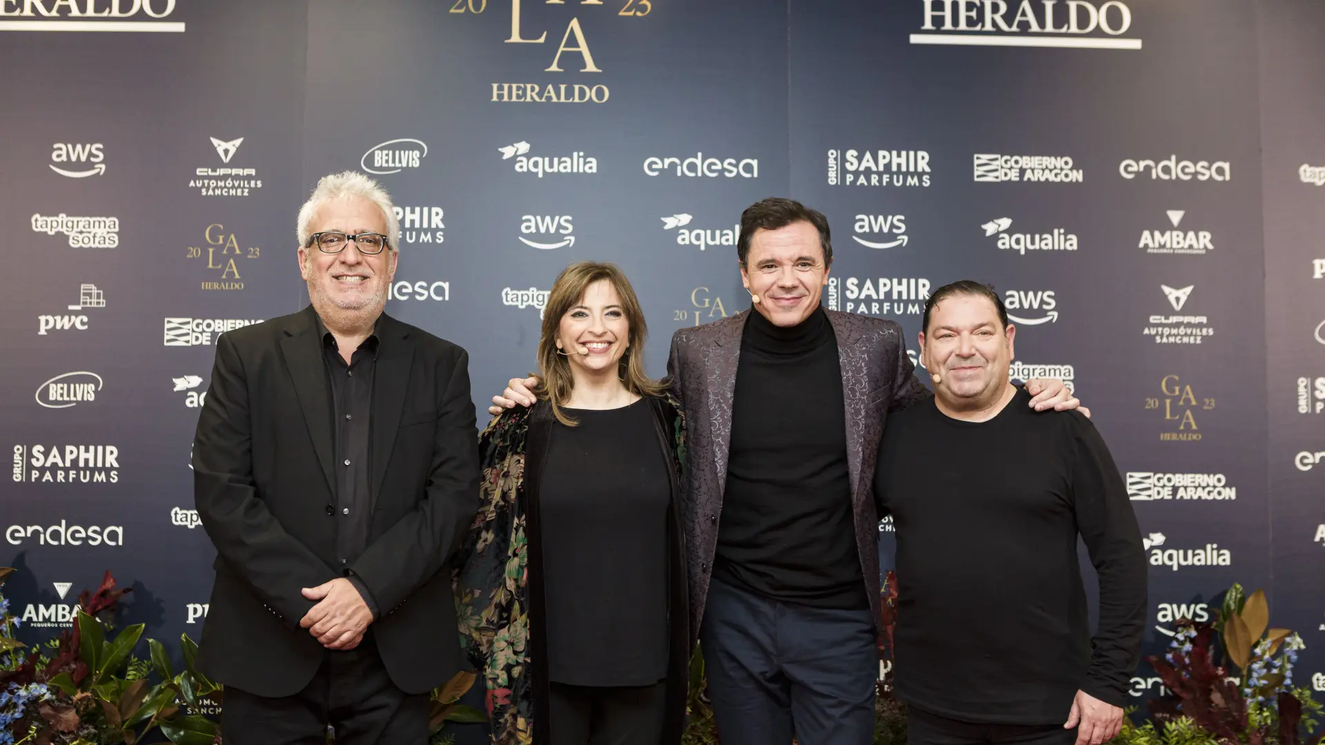 Los cómicos Leo Harlem, Marisol Aznar, Rafa Maza y Jorge Asín, encargados de conducir la gala.