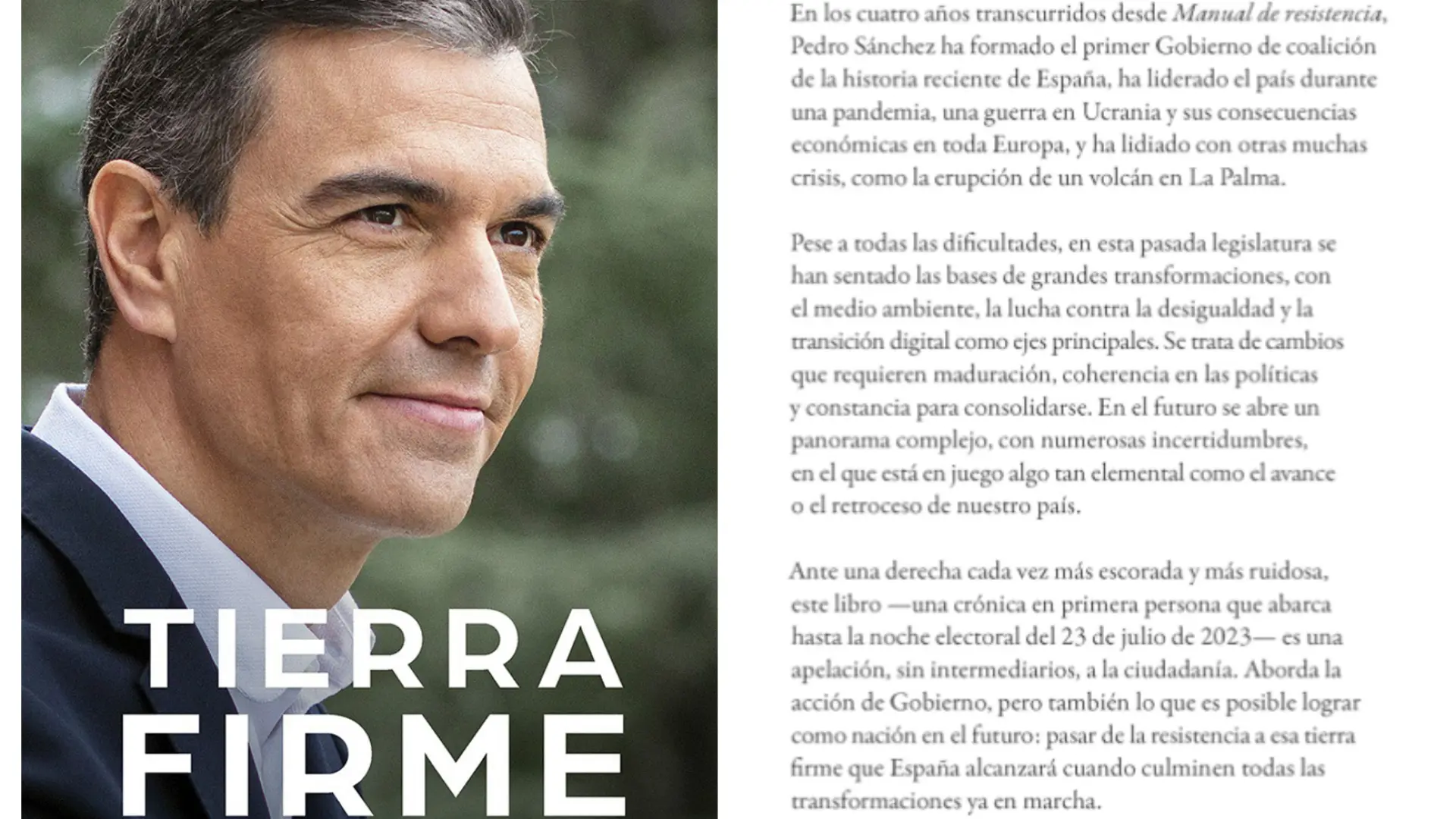 De qué habla Pedro Sánchez en su nuevo libro, “Tierra Firme”?