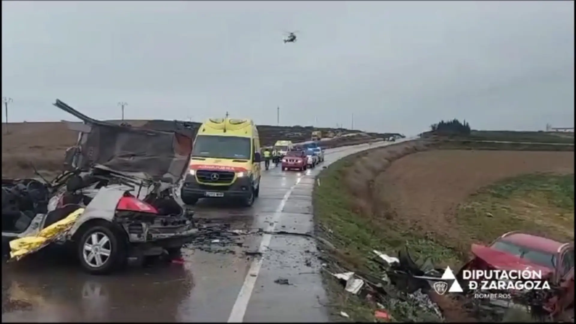 Vídeo: Vídeo: Dos heridos en un accidente de tráfico cerca de Tauste