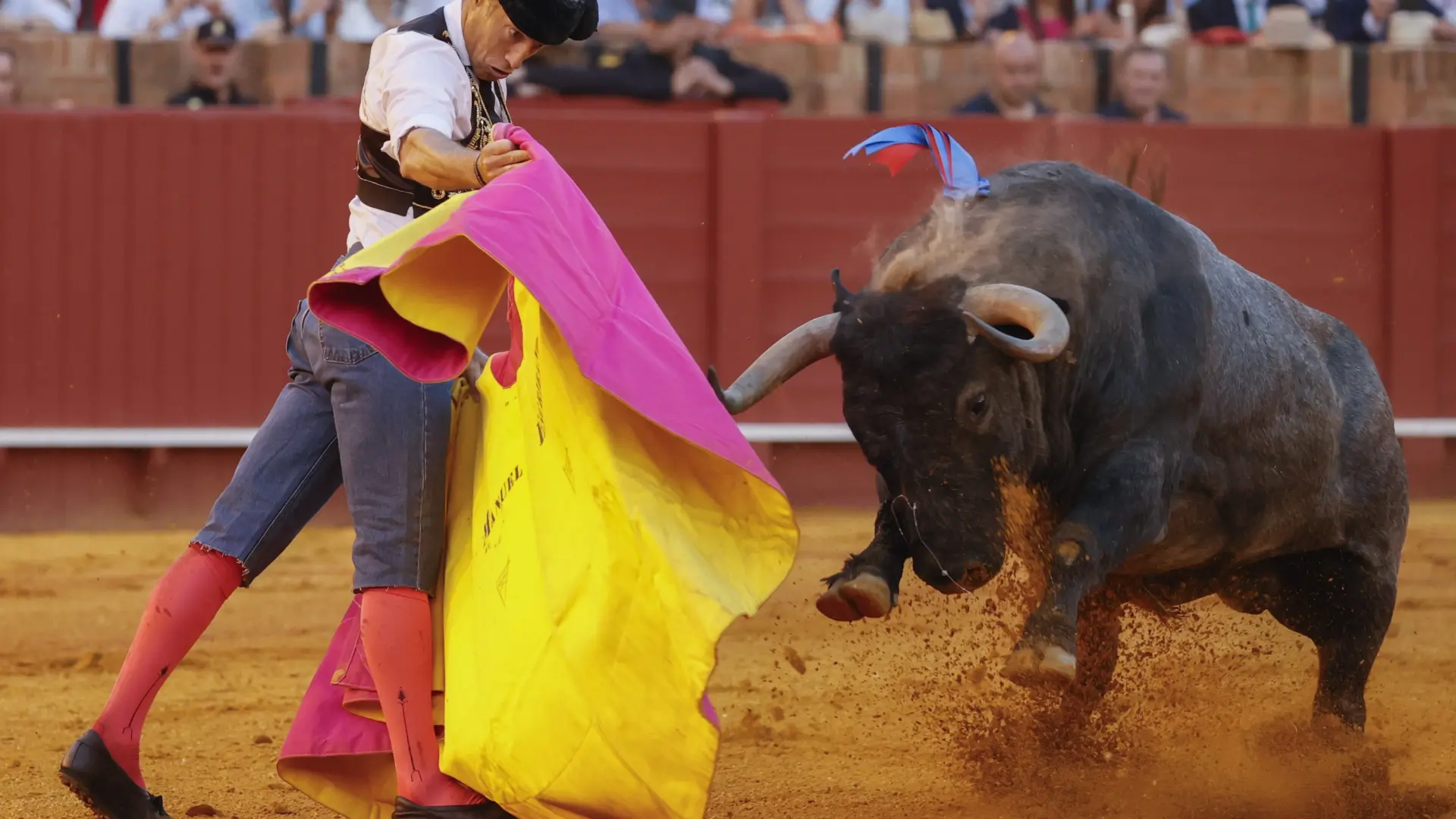 Manuel Escribano torea en vaqueros en La Maestranza de Sevilla tras ser ...