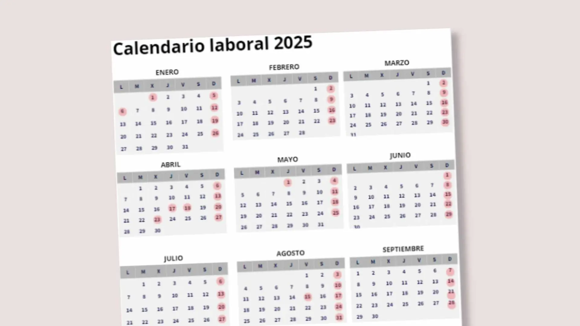Calendario laboral de 2025 en Aragón con los 12 festivos anuales y el ...