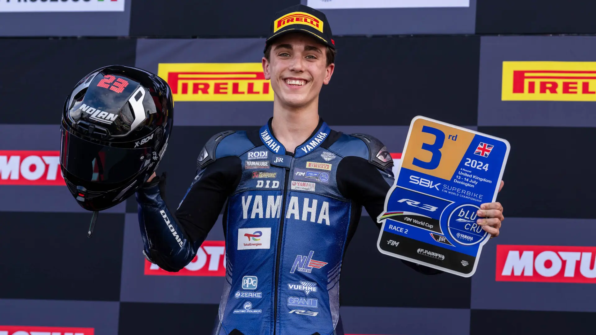 Teruel rider Gonzalo Sanchez, third in the UK, continues to lead the Yamaha Cup