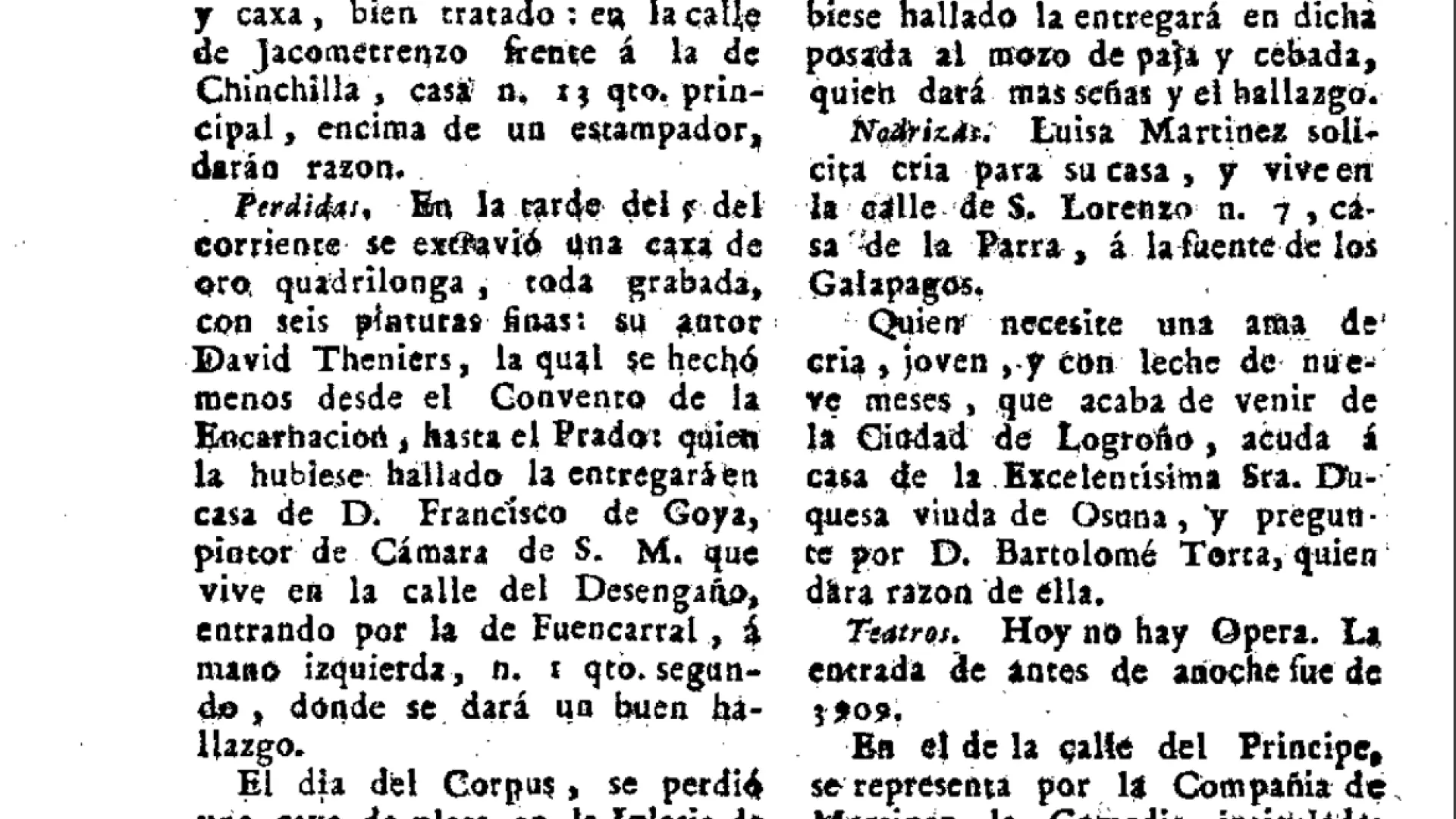 El día en que goya perdió una caja de oro