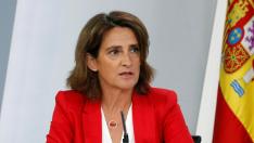 La ministra para la Transición Ecológica, Teresa Ribera, durante la rueda de prensa.