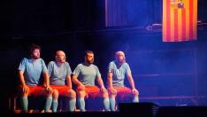 Los improvisadores aragoneses, durante la competición en Castelllón en la que quedaron segundos.