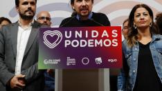 Pablo Iglesias tras los resultados electorales.
