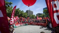Manifestación del 1 de mayo en Zaragoza con motivo del Día del Trabajador