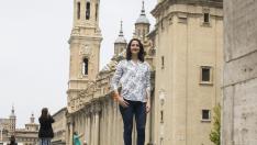 Arrimadas ha dado este jueves un breve paseo por Zaragoza y ha acabado en la carpa de Cs de la plaza del Pilar.