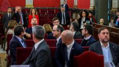 Una de las primeras fotos del arranque del juicio, al que asistió Quim Torra